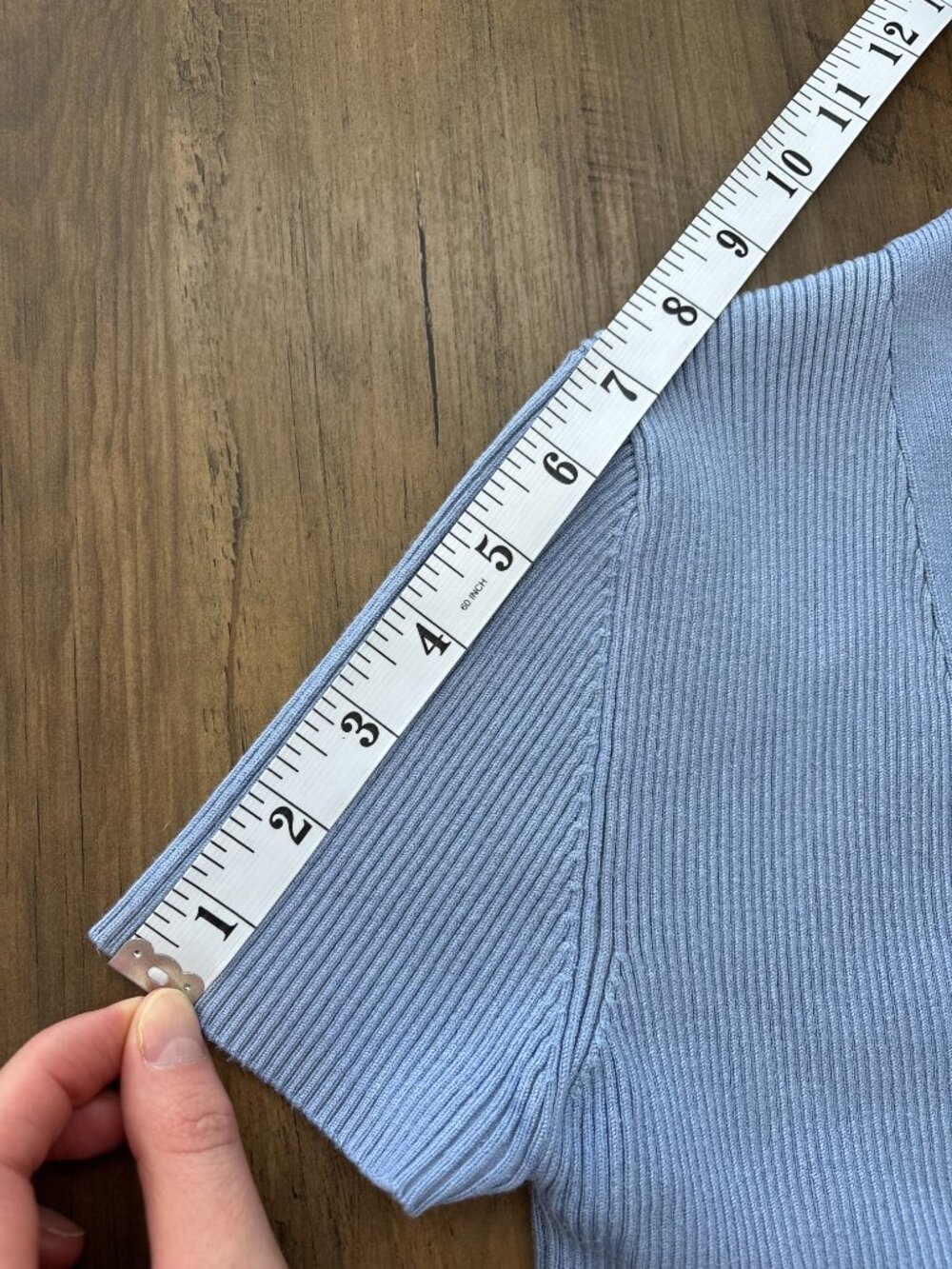 ✨ Zara Cropped Ribbed Cardigan – Light Blue ✨ - Picture 7 of 8